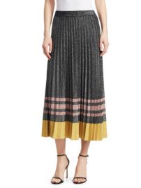 DEREK LAM 10 CROSBY - PLEATED METALLIC KNIT SKIRT at Saks Fifth Avenue